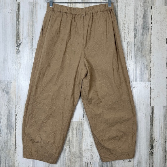 House of Harlow Embroidered Barrel Trouser Pants Womens L Palm Print Boho Resort - Picture 5 of 17